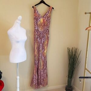 VK Selec Mermaid Pink Sequence Gown Size Medium #Prom #Cruise #Formal Night